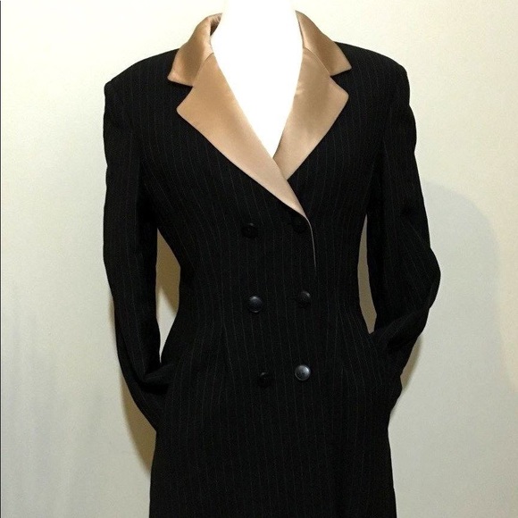 Giorgio Armani Jackets & Blazers - Vintage Giorgio Armani Pinstriped Satin trim Coat